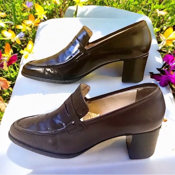 Calvin Klein Brown Leather Classic Pump Vintage '96 with Box - Picture 4 of 13